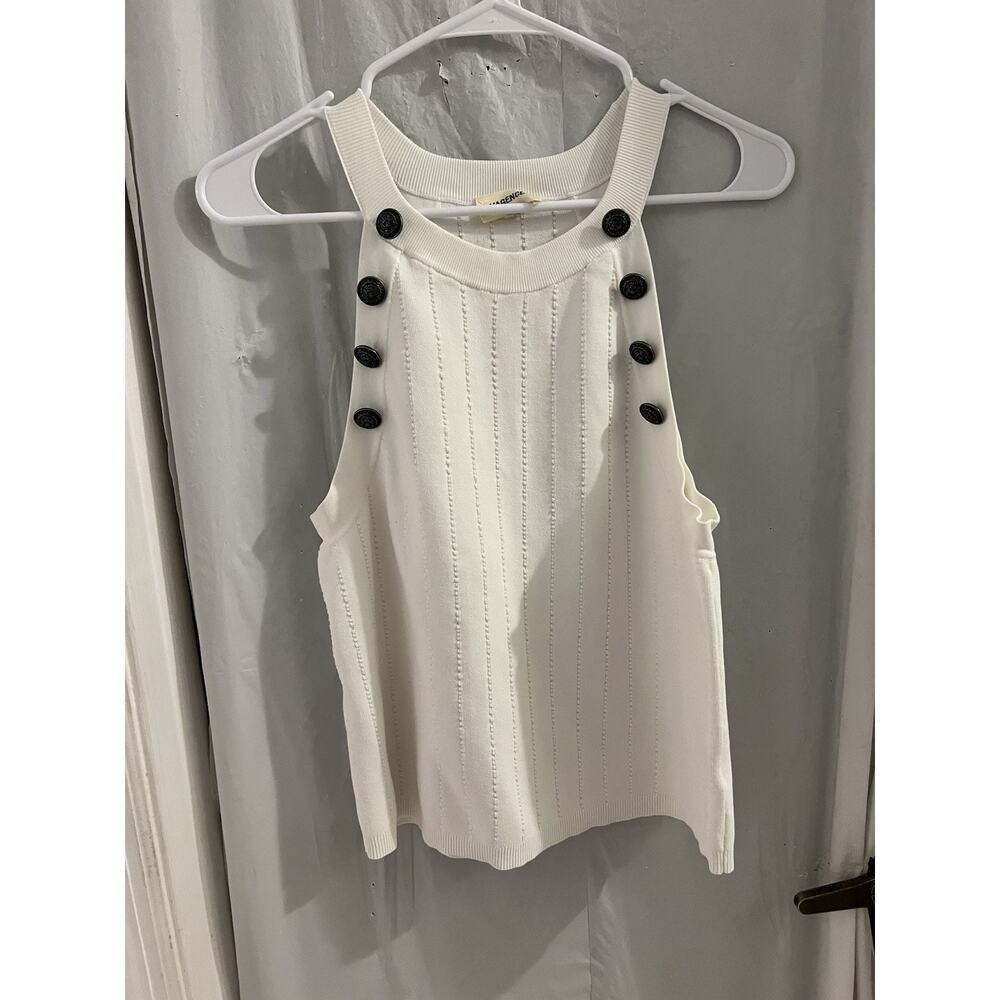 L’agence Cream Rosemary High neck Button Tank Sz Xxl may run small - Picture 3 of 9